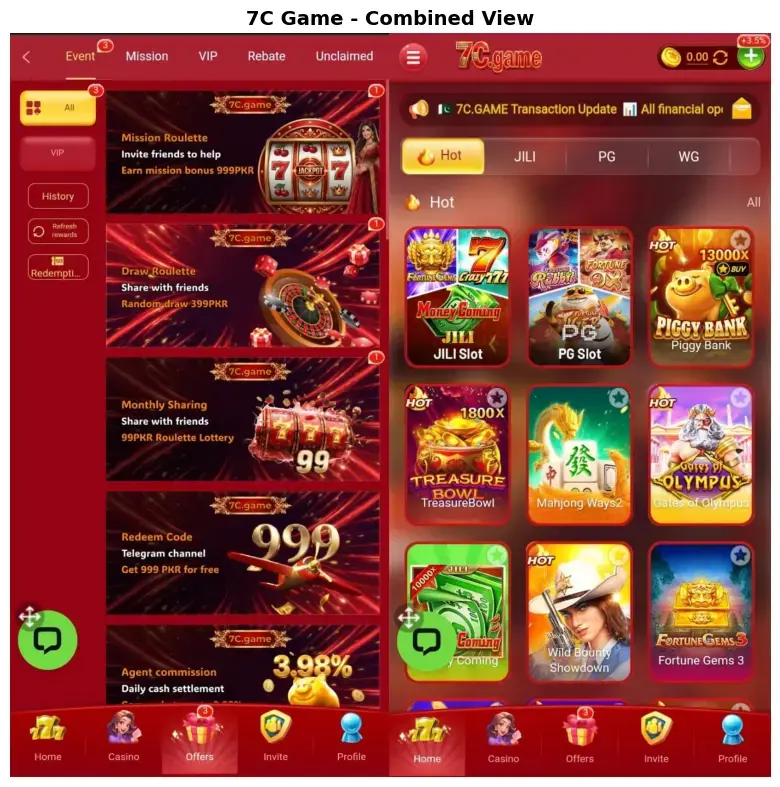 7C Game daily bonuses