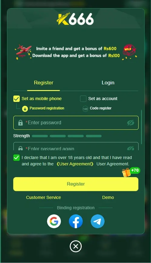 K666 Game Login Process