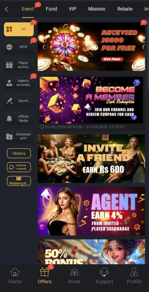 Daily bonuses in Six177 Game