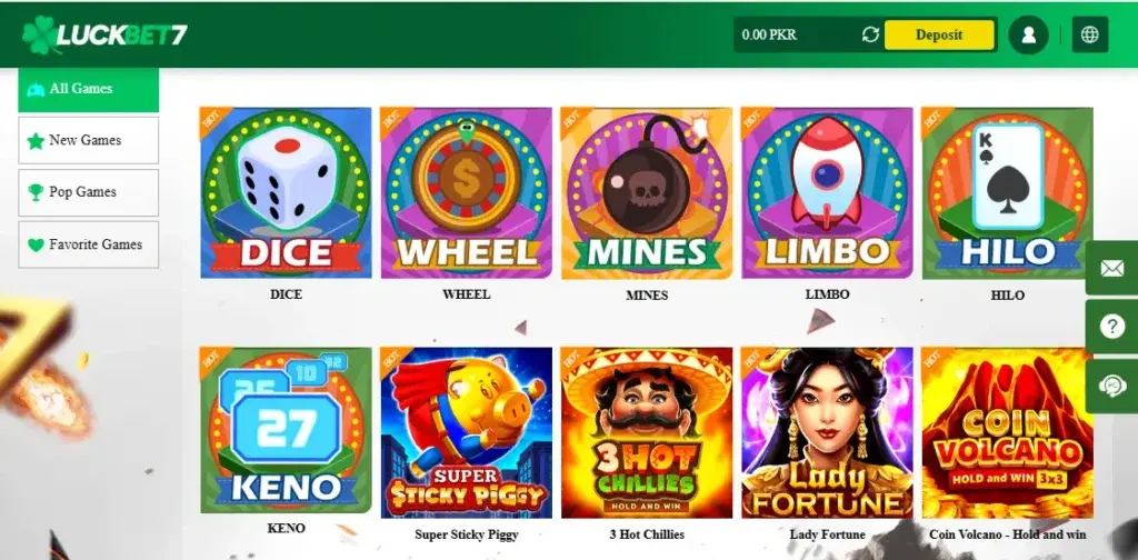 Daily bonuses in LuckBet7 Game