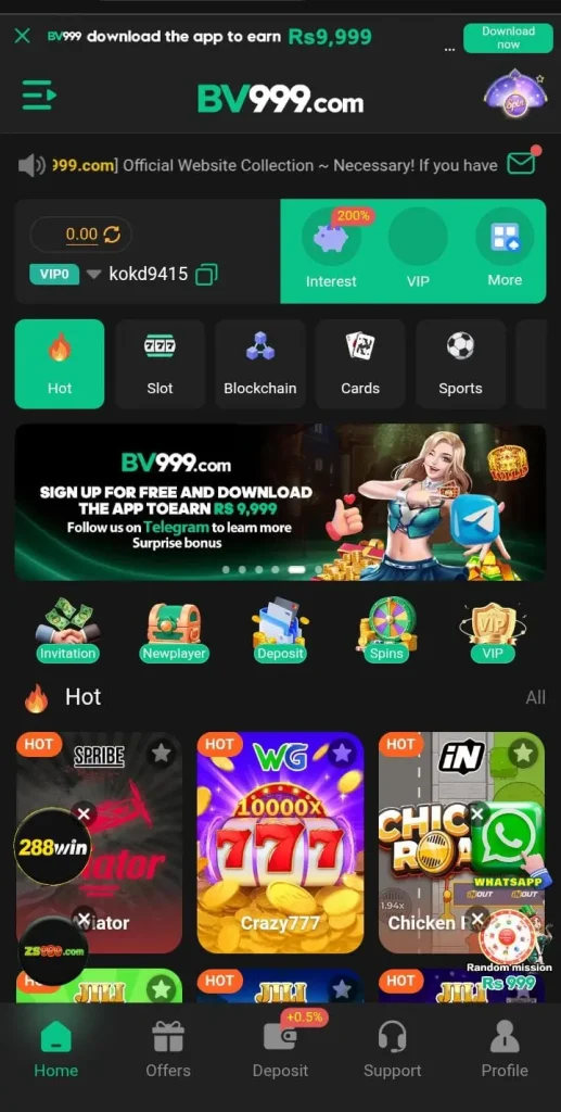 BV999 Game interface screen shot image