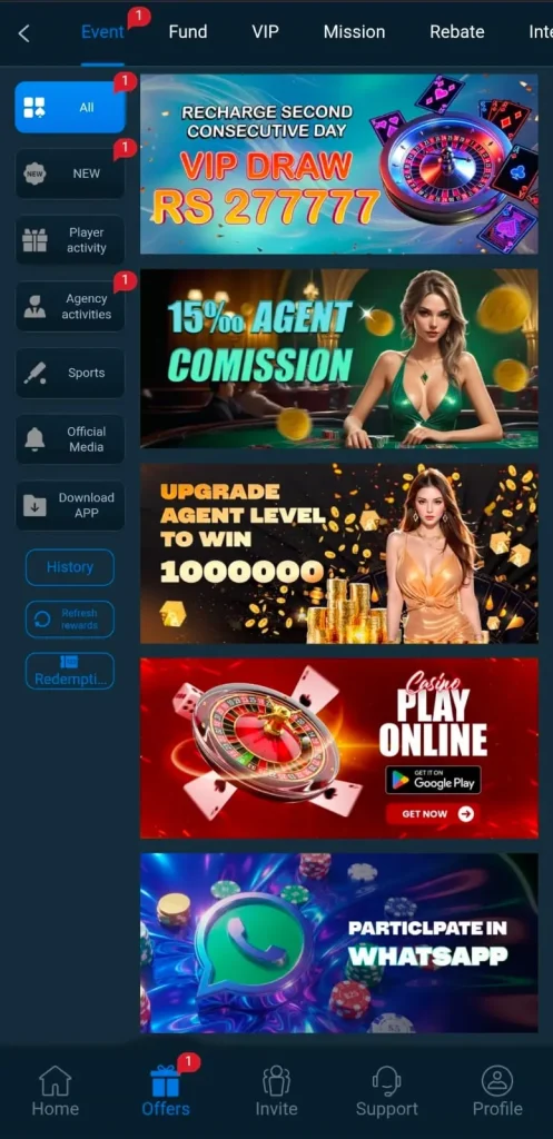 Daily bonuses in 3RR777 Game