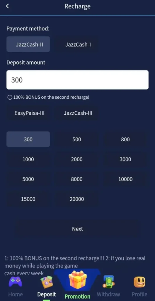 Deposit Method in pk368 game