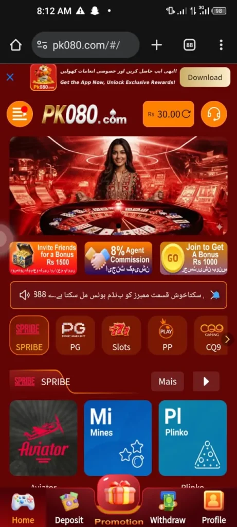 PK080 Game interface screen shot image