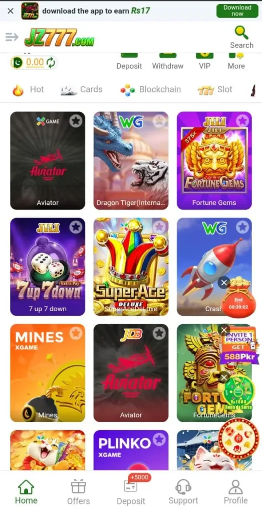 JZ777 Game interface screen shot image