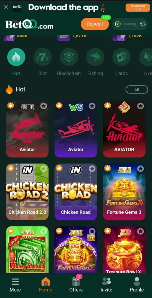 betQQ game lobby image