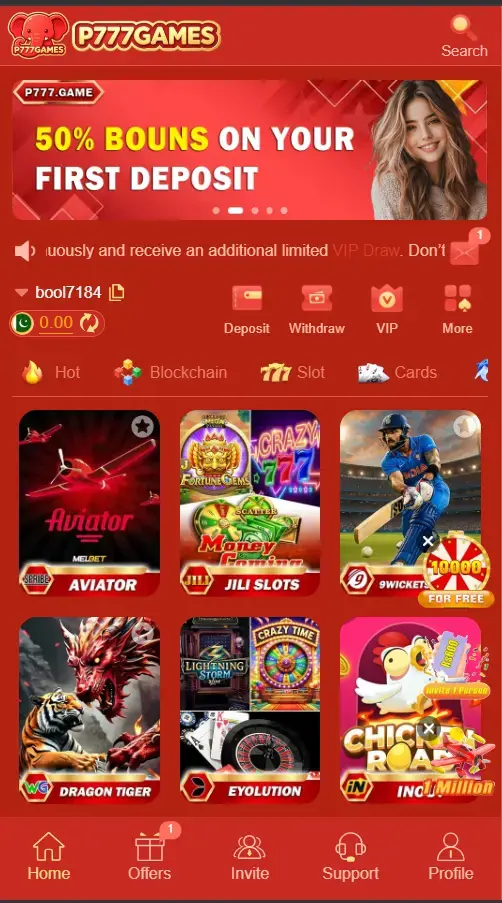 p777 game lobby image
