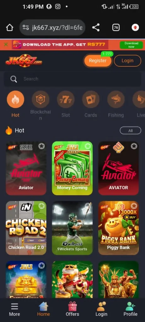 jk667 game lobby image