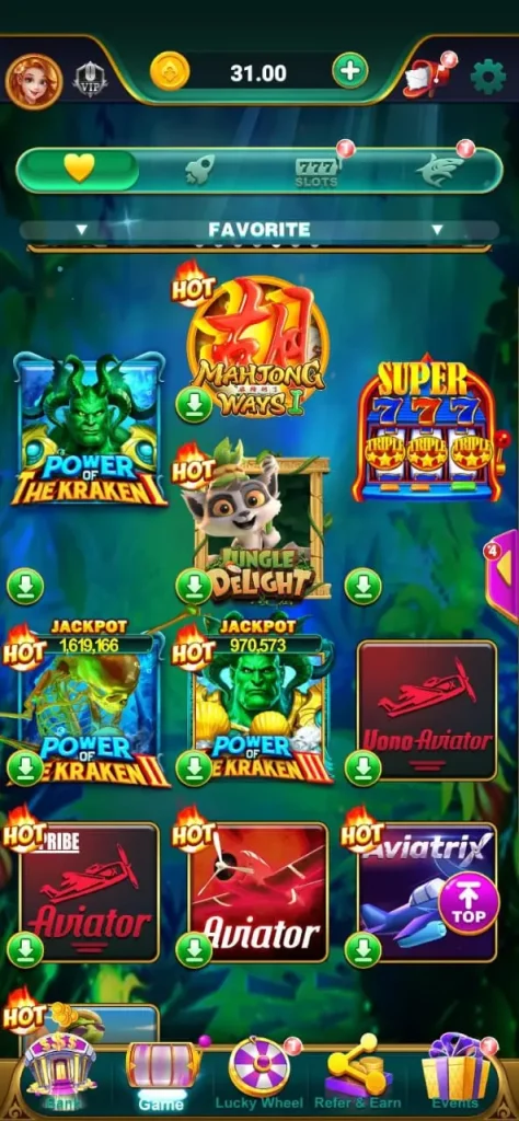 spinwinpk game lobby image