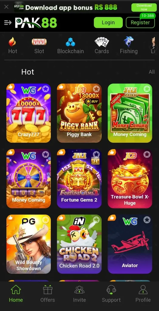 pak88 game lobby image