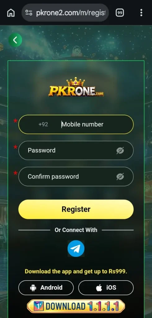 register method in pkrone game